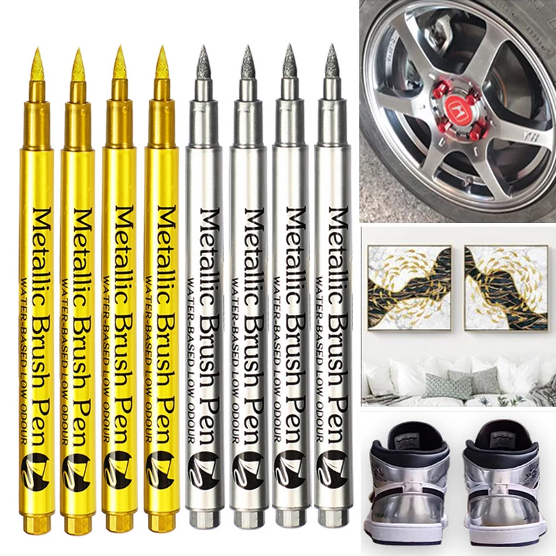 Whiteboard Marker Set - Metalik işaretleyici kalem seti altın gümüş