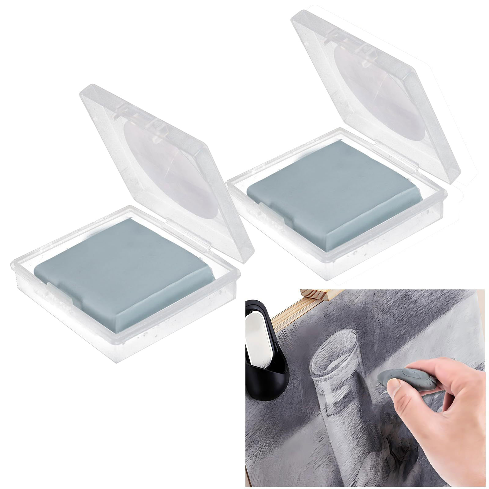 Rubber Eraser Kneaded - Sanatçılar için 2 adet yoğrulabilir silgi,