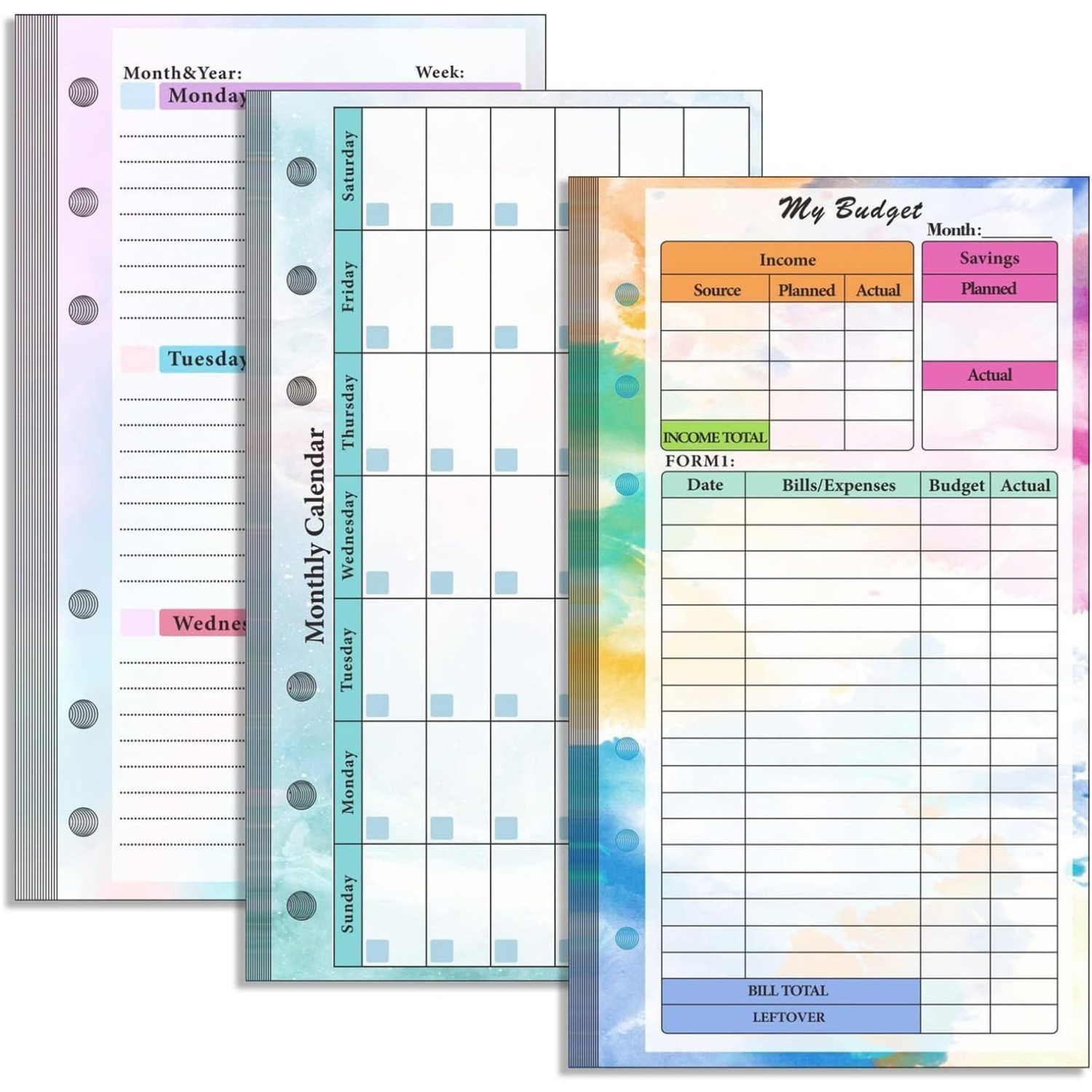 A6 boyutunda 6 delikli cilt de - Planner Weekly Budget incelemesi ve fiyatı