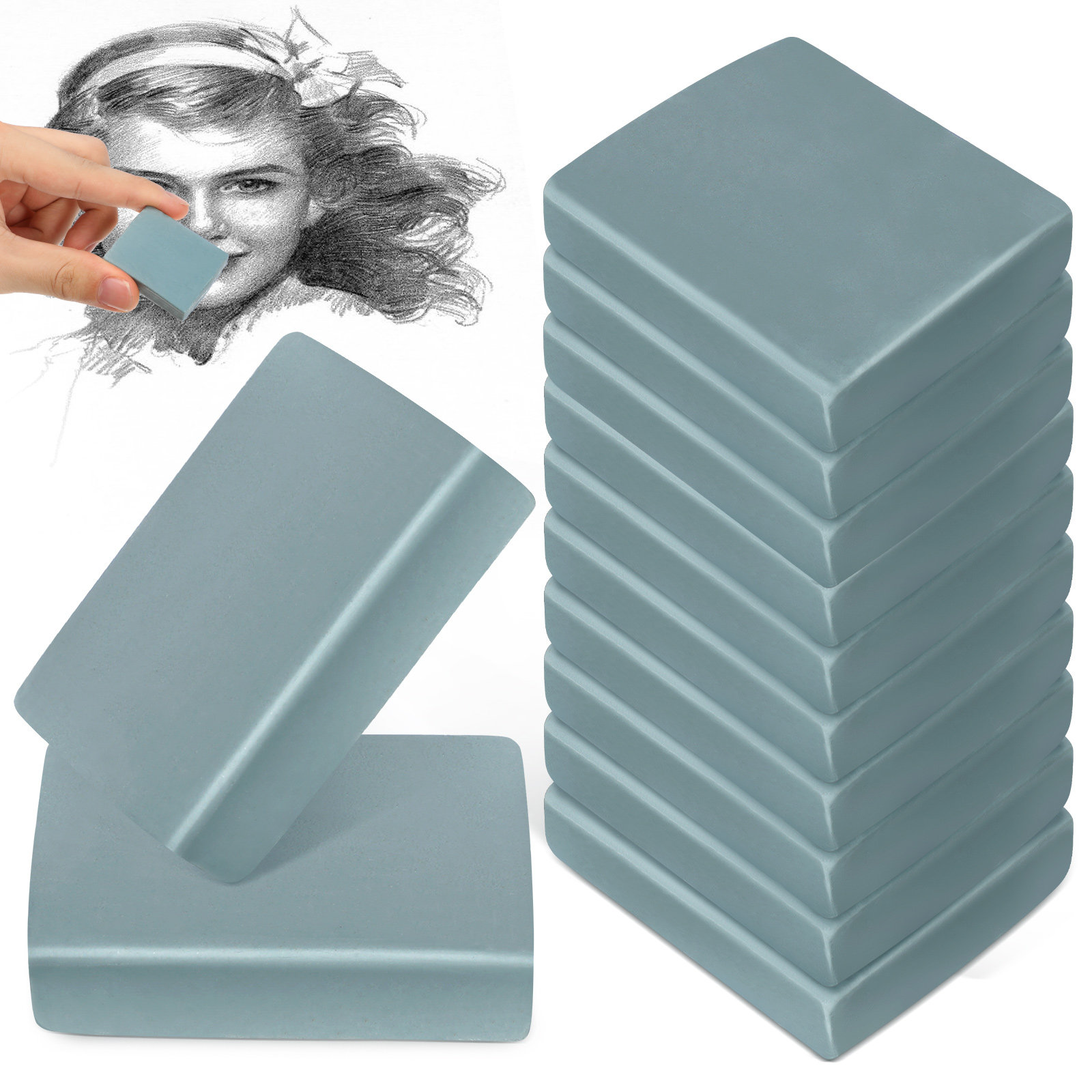12 Adet Çizim Silgisi, Yumuşak - Rubber Eraser Kneaded incelemesi ve fiyatı